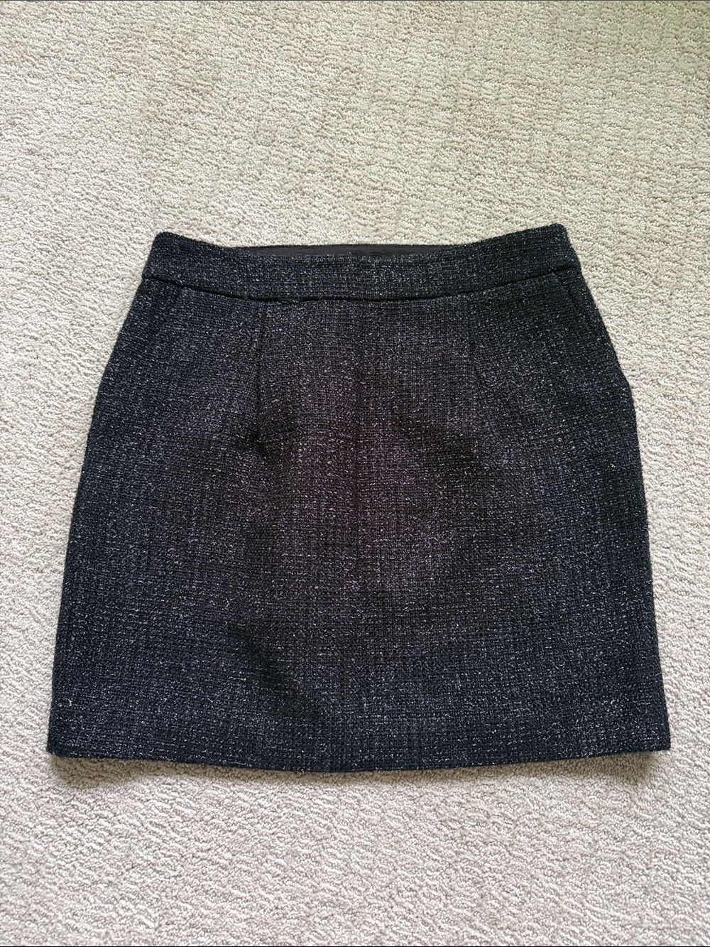 Classic Black Tweed Pencil Skirt - Women's